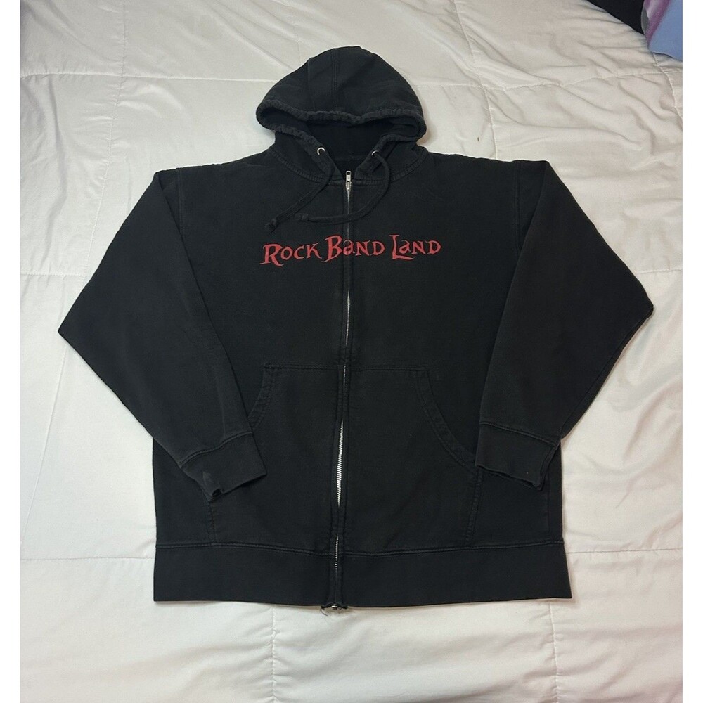 Y2K Independent Trading Co Rock Band Land Zip Up Hoodie Men’s L Grunge Tour